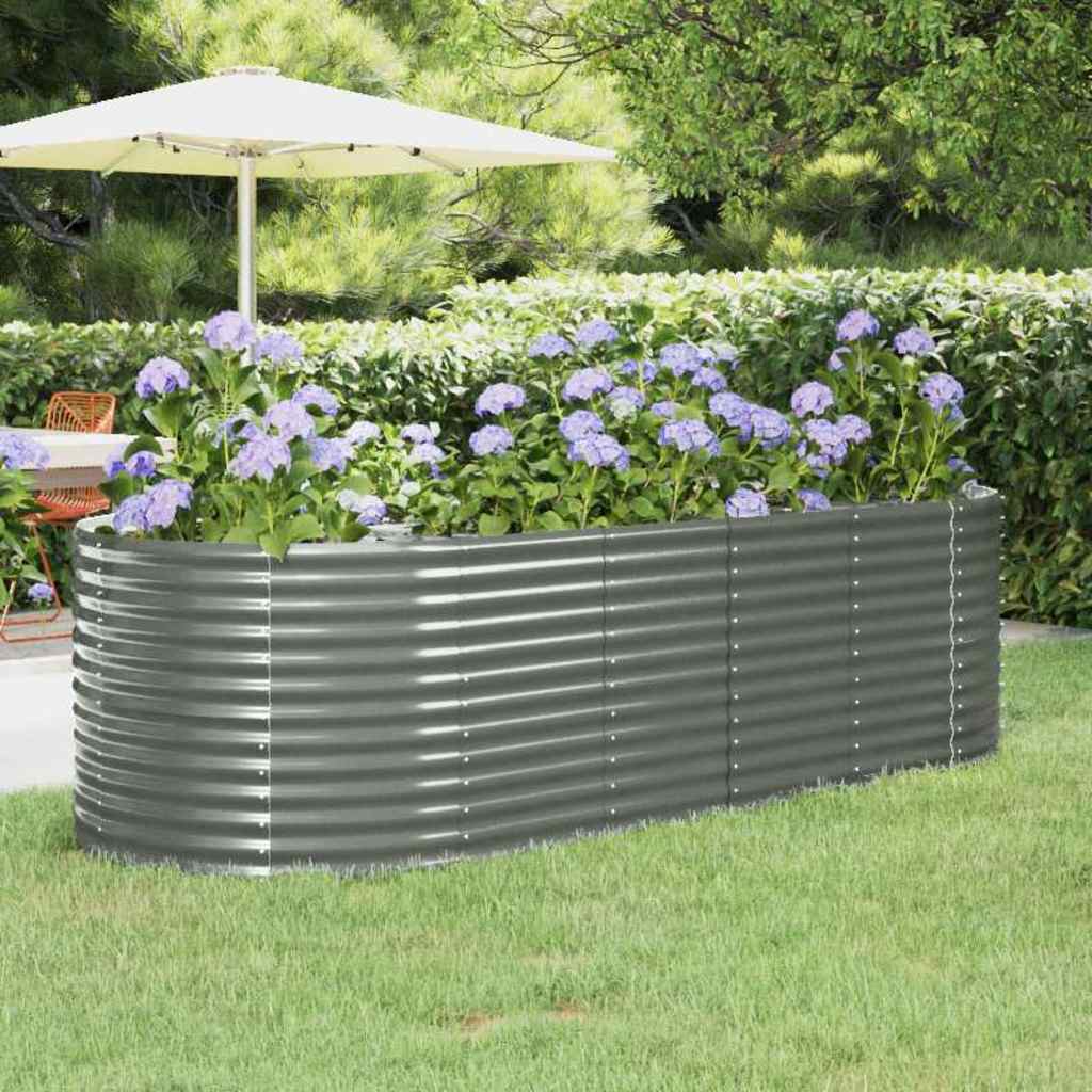 vidaXL Jardinera arriate acero galvanizado gris 249x100x68 cm