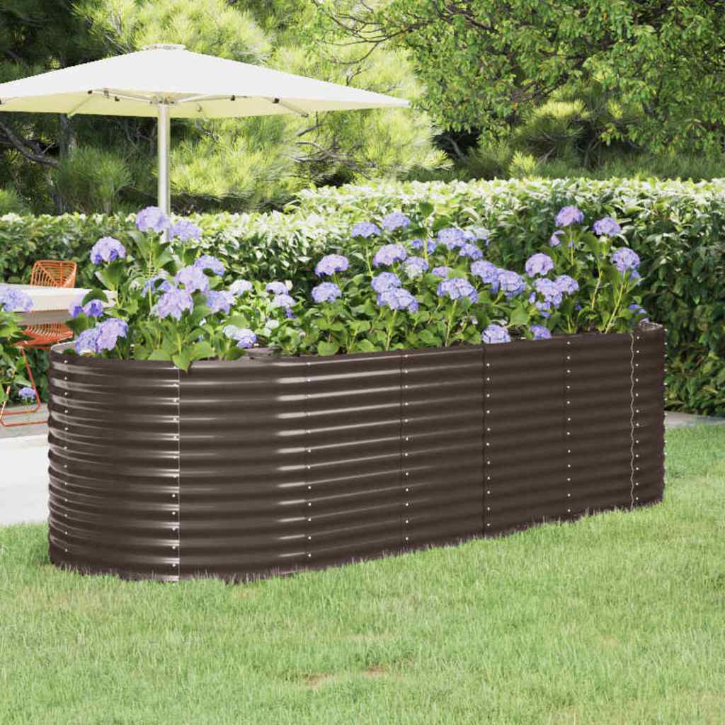 vidaXL Jardinera arriate acero galvanizado marrón 249x100x68cm