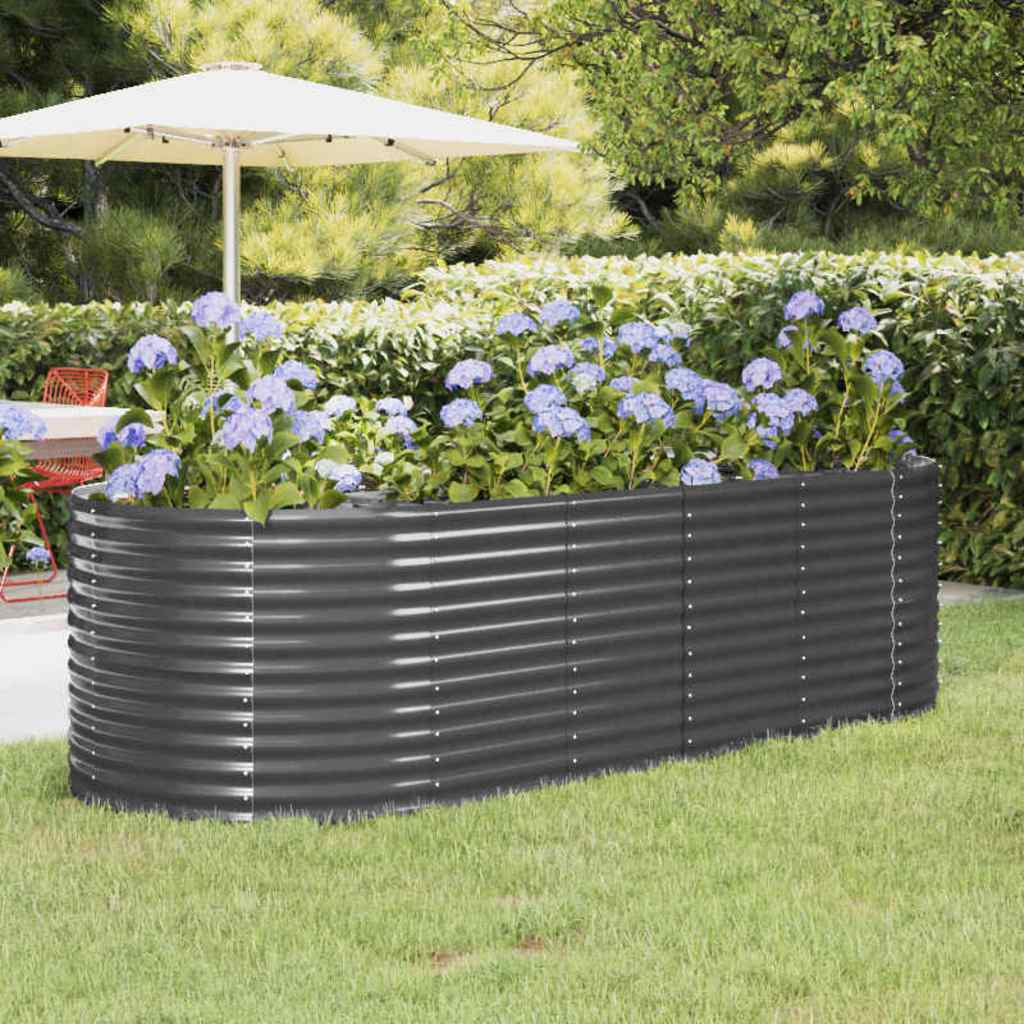 vidaXL Jardinera arriate acero galvanizado antracita 249x100x68cm