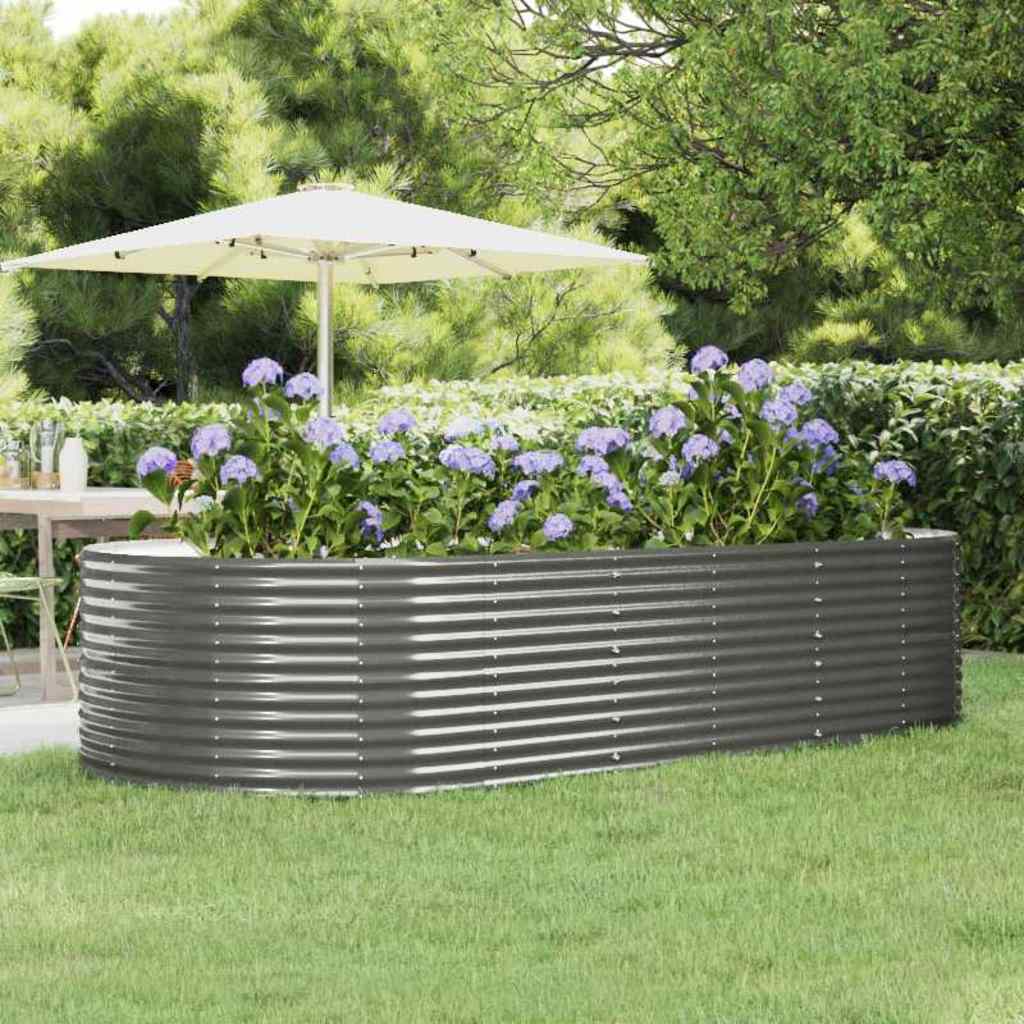 vidaXL Jardinera arriate acero galvanizado gris 291x140x68 cm