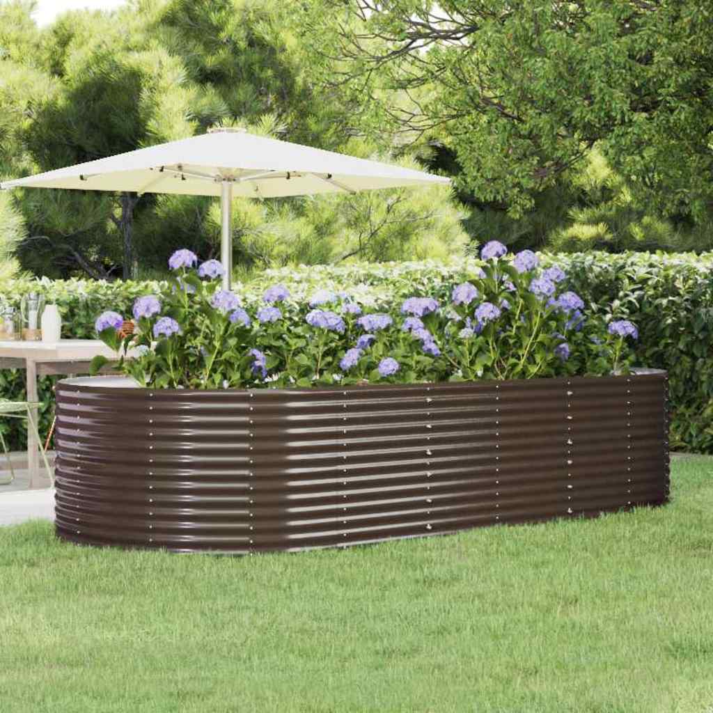 vidaXL Jardinera acero galvanizado marrón 291x140x68 cm
