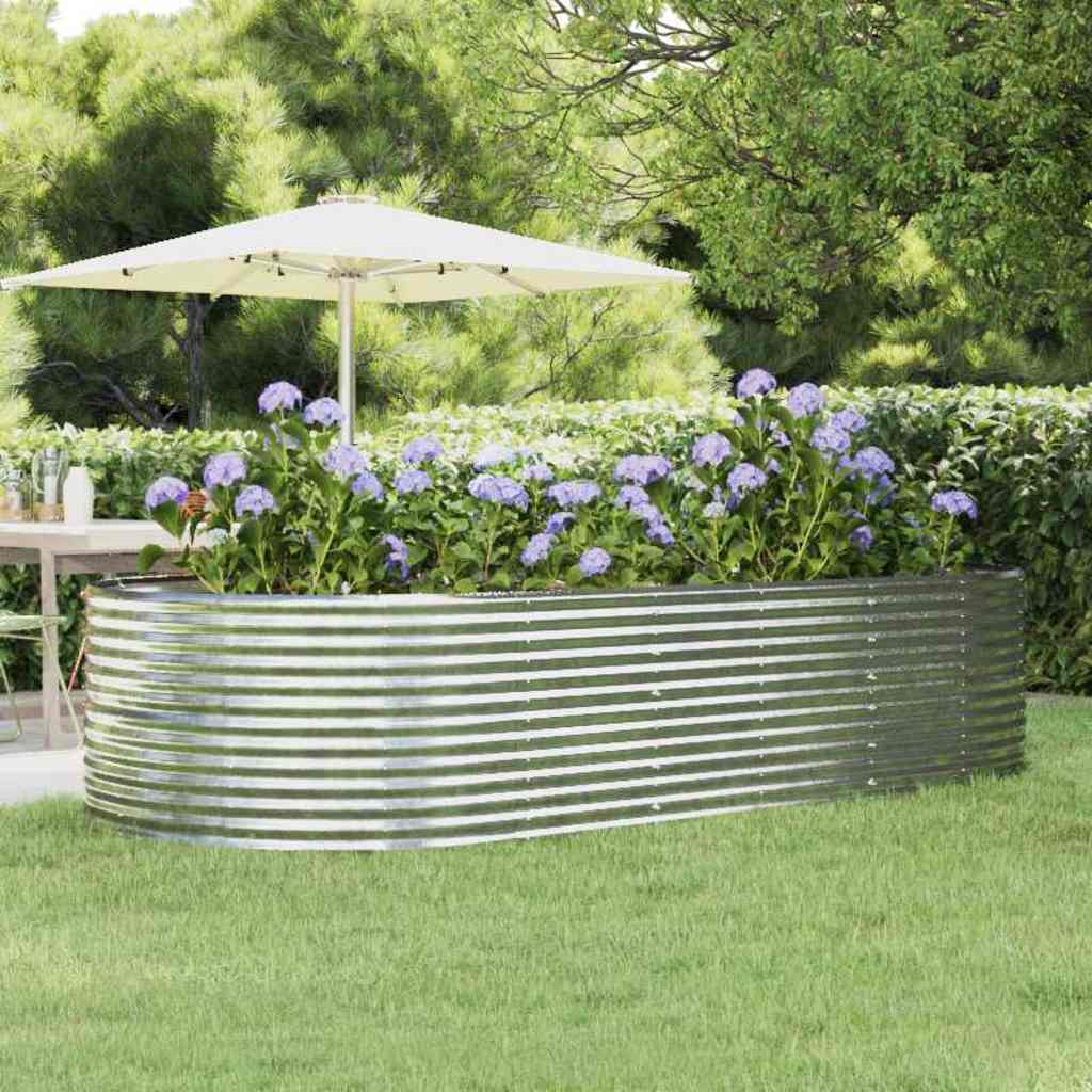 vidaXL Jardinera arriate acero galvanizado plata 291x140x68 cm