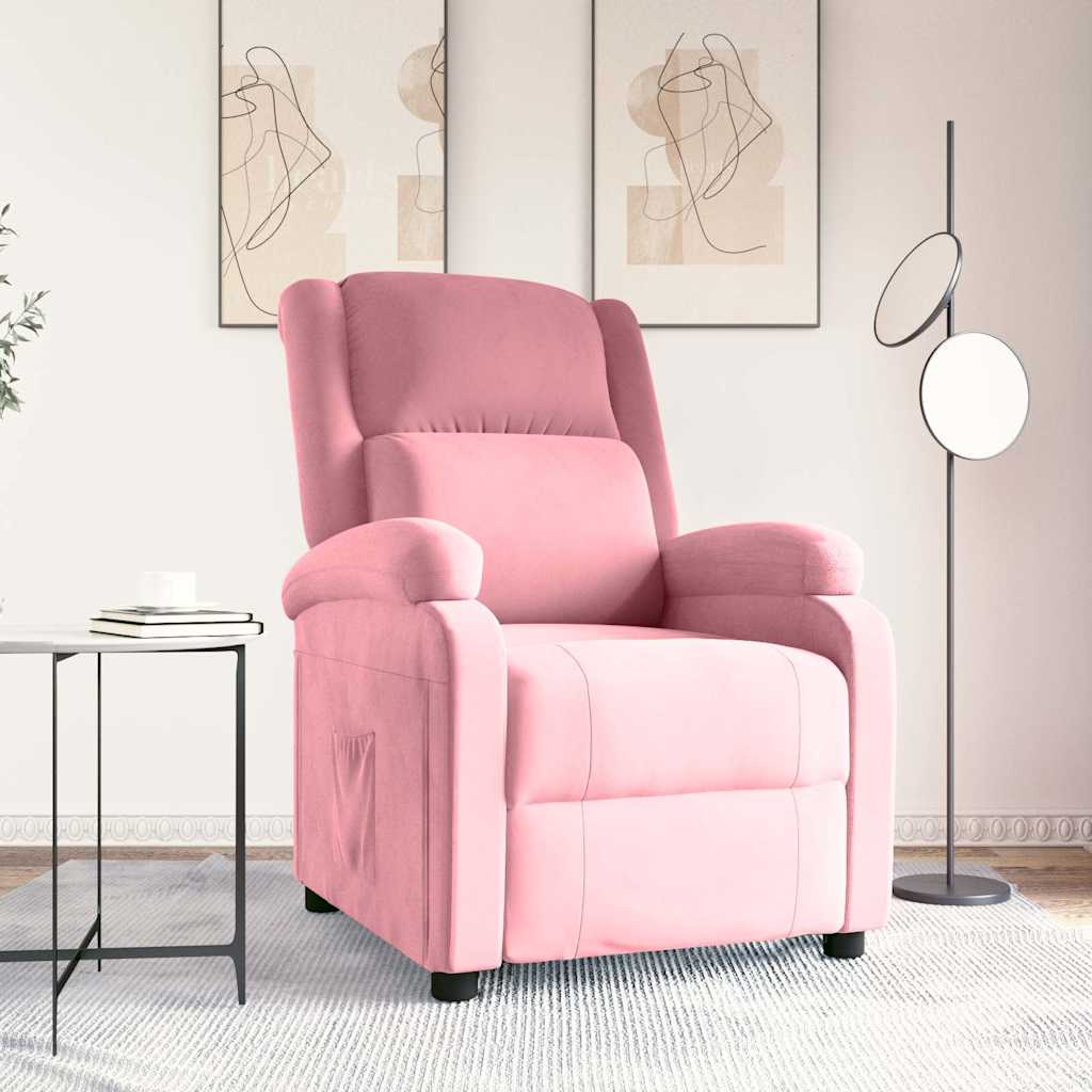 vidaXL Sillón reclinable de terciopelo rosa