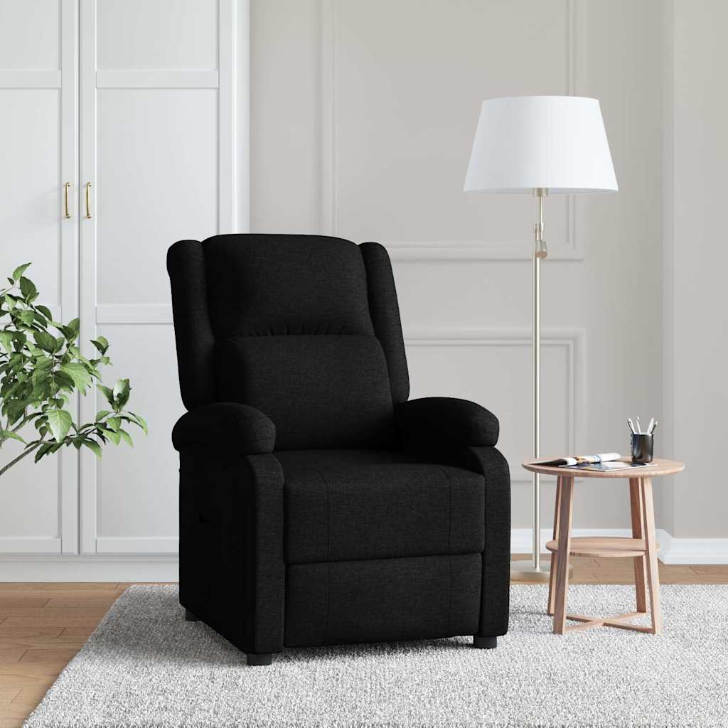 vidaXL Sillón reclinable de tela negro