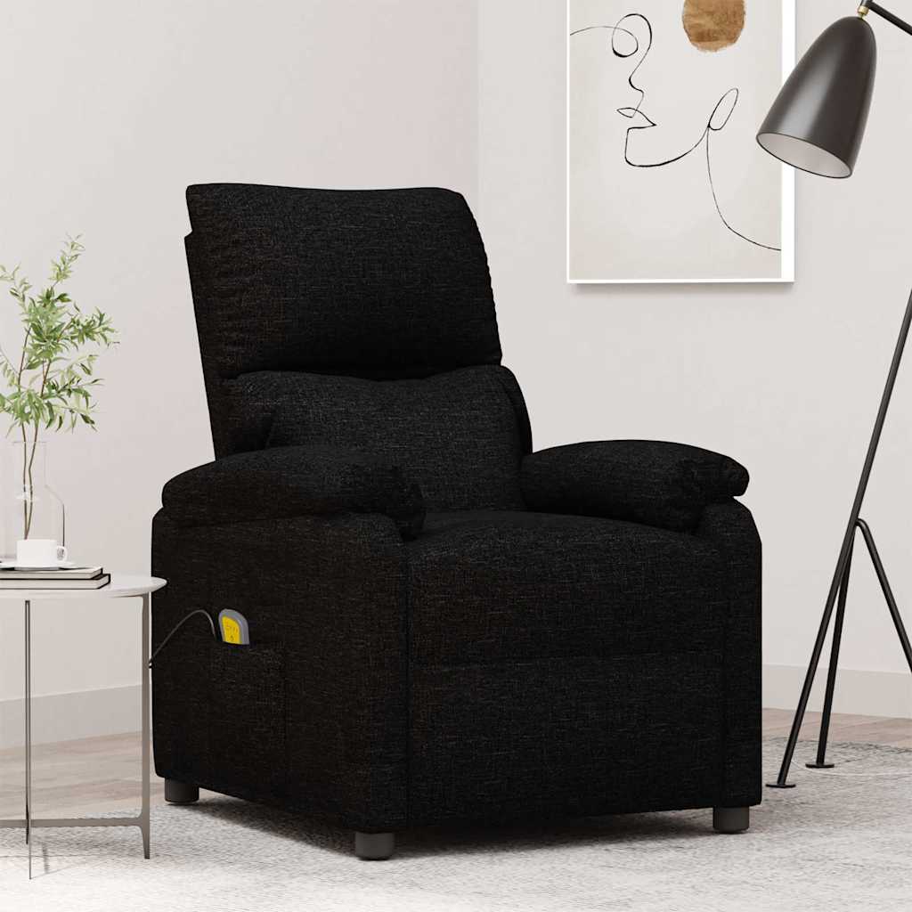 vidaXL Sillón de masaje de tela negro