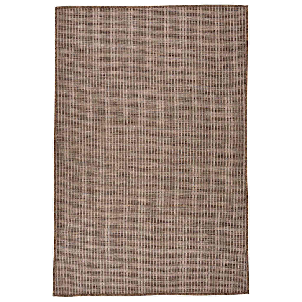 vidaXL Alfombra de exterior de tejido plano marrón 120x170 cm