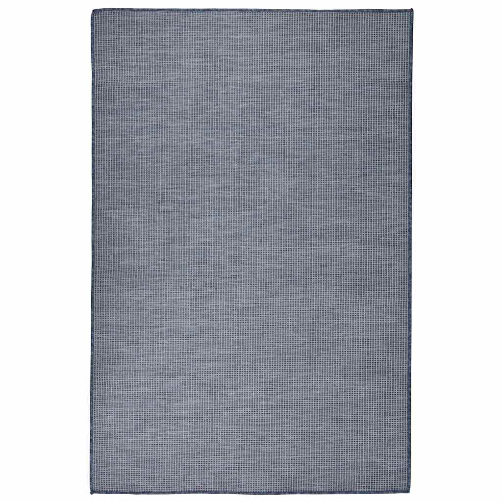vidaXL Alfombra de exterior de tejido plano azul 120x170 cm