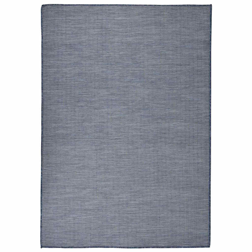 vidaXL Alfombra de exterior de tejido plano azul 160x230 cm