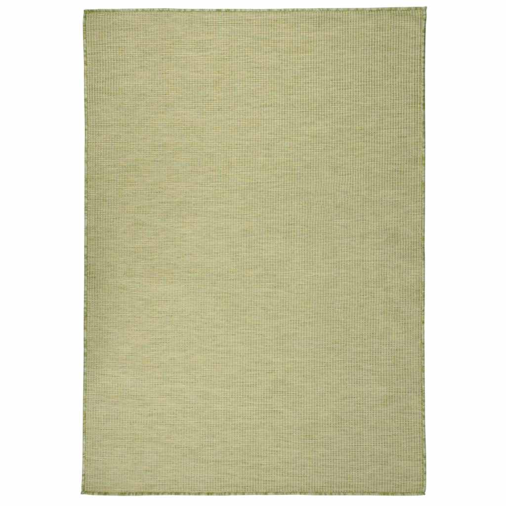 vidaXL Alfombra de exterior de tejido plano verde 160x230 cm