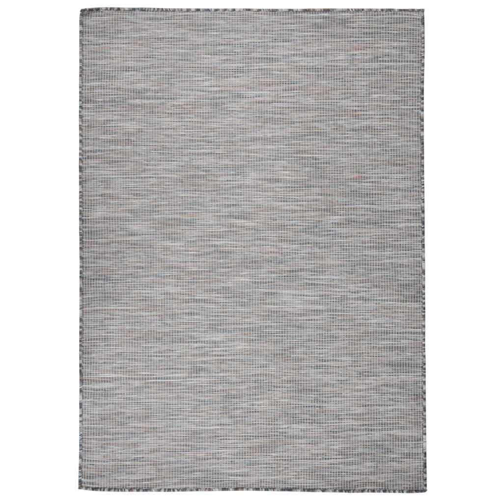 vidaXL Alfombra de exterior de tejido plano marrón y azul 200x280 cm