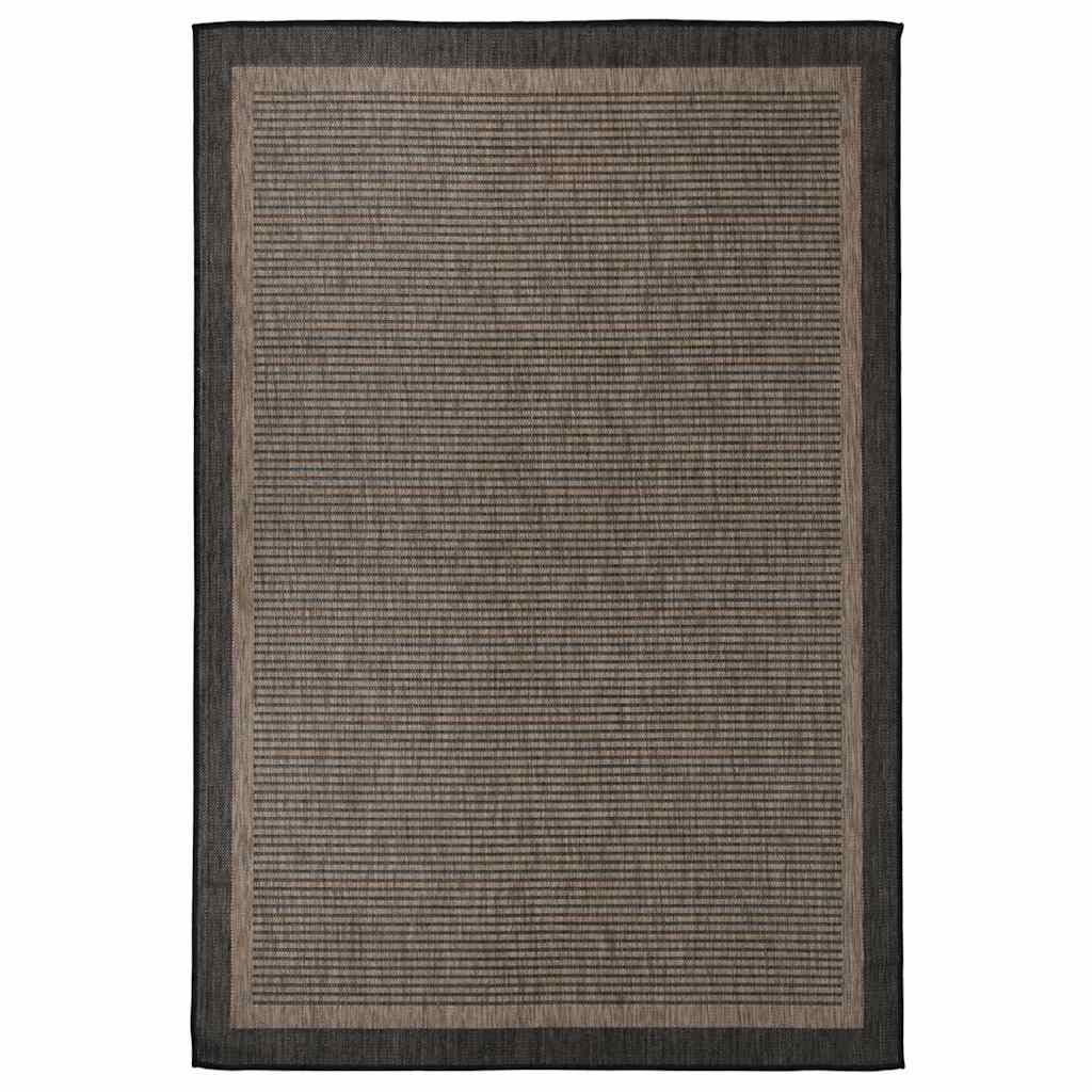 vidaXL Alfombra de exterior de tejido plano marrón oscuro 160x230 cm
