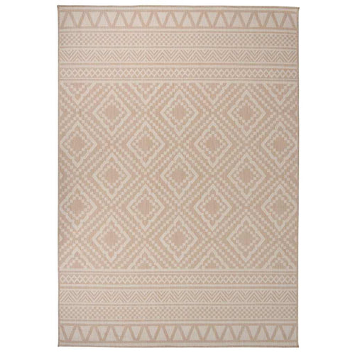 vidaXL Alfombra de exterior de tejido plano rayas marrones 140x200 cm