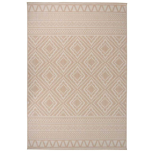 vidaXL Alfombra de exterior de tejido plano rayas marrones 160x230 cm