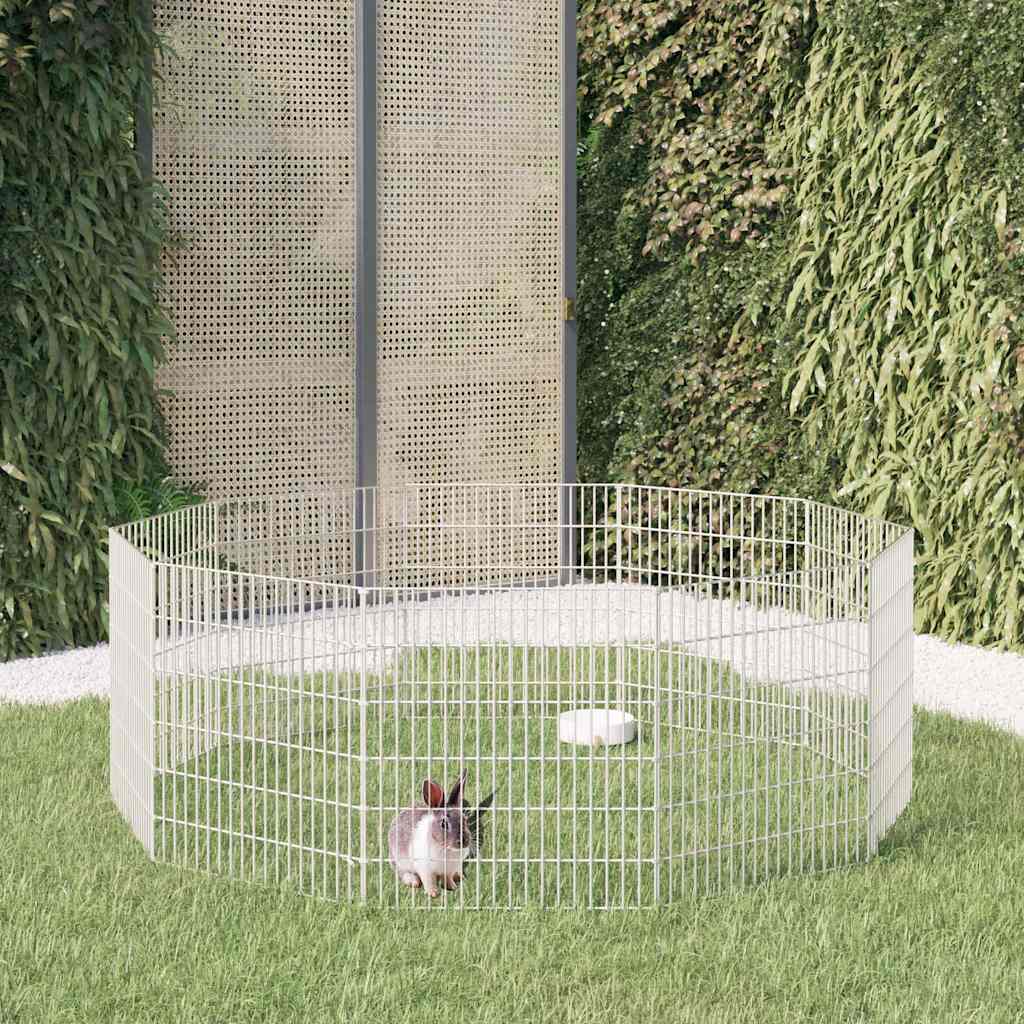 vidaXL Recinto animales corral 10 paneles hierro galvanizado 54x60 cm