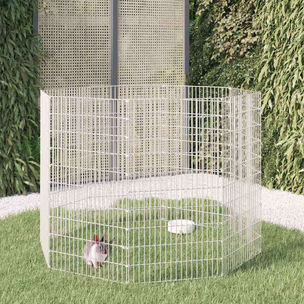 vidaXL Cercado para animales de corral (8 paneles, 54 x 100 cm, hierro galvanizado)