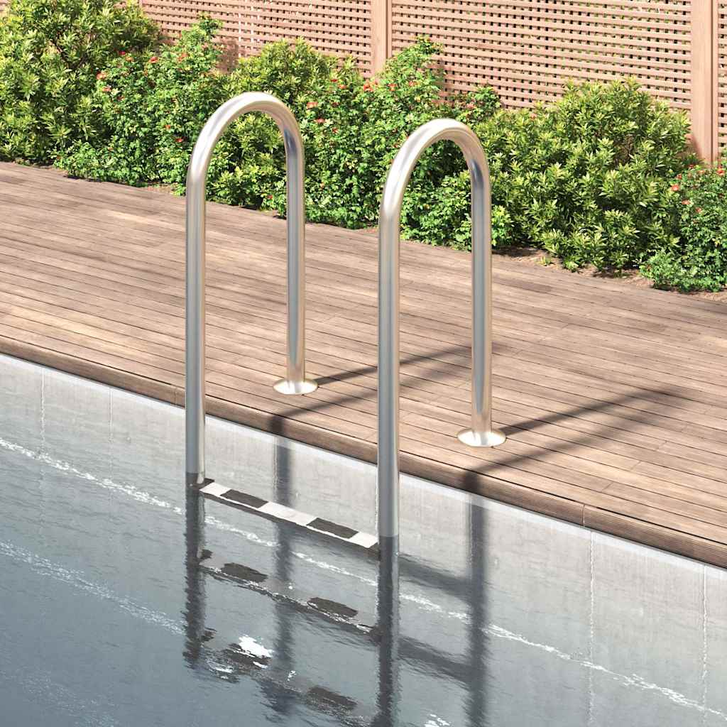 vidaXL Escalera para piscina acero inoxidable 304 54x38x158 cm