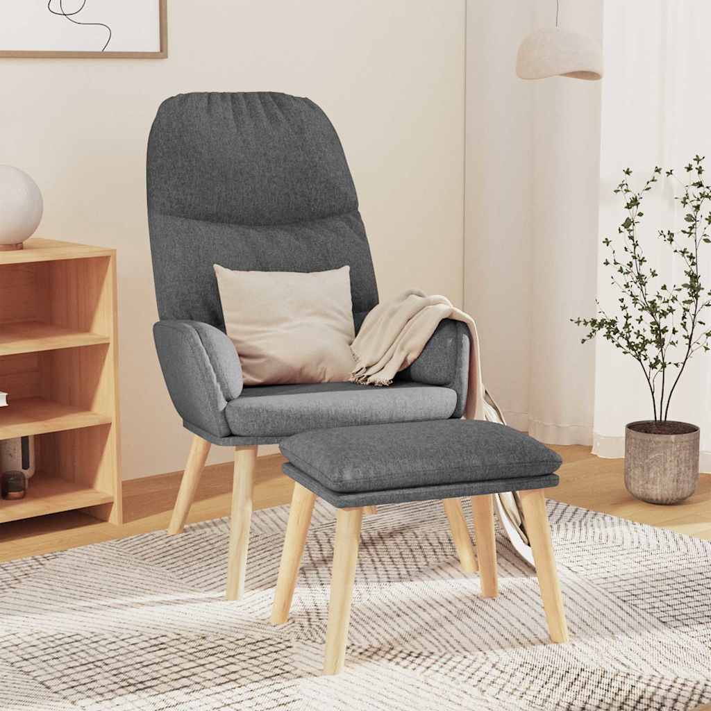 vidaXL Sillón de relax con taburete tela gris claro