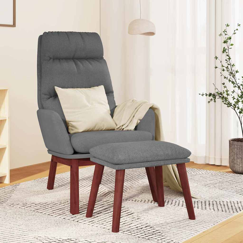 vidaXL Sillón de relax con taburete tela gris claro