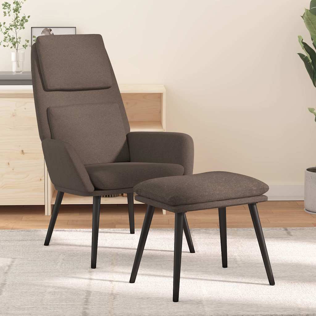 vidaXL Sillón de relax con reposapiés de tela gris taupé