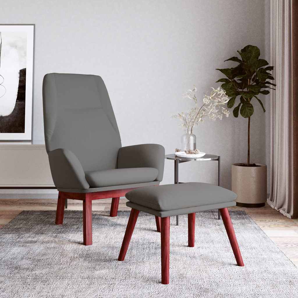 vidaXL Sillón de relax con taburete tela gris claro