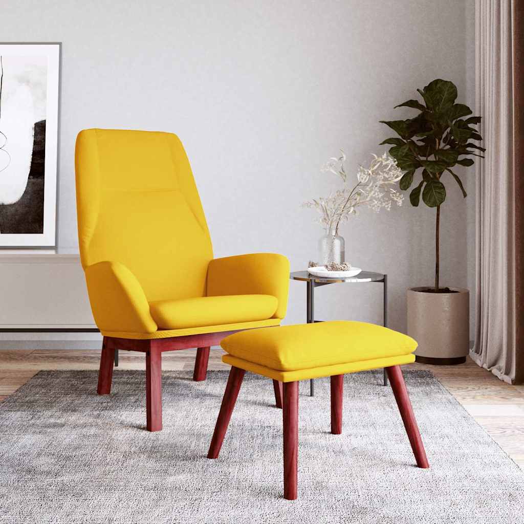 vidaXL Sillón de relax con taburete tela amarillo mostaza