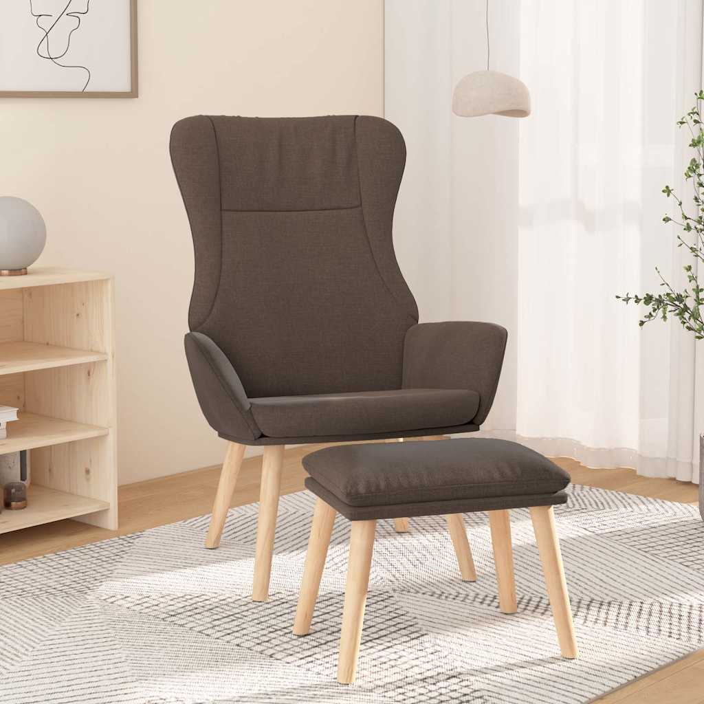 vidaXL Sillón de relax con taburete de tela gris taupé