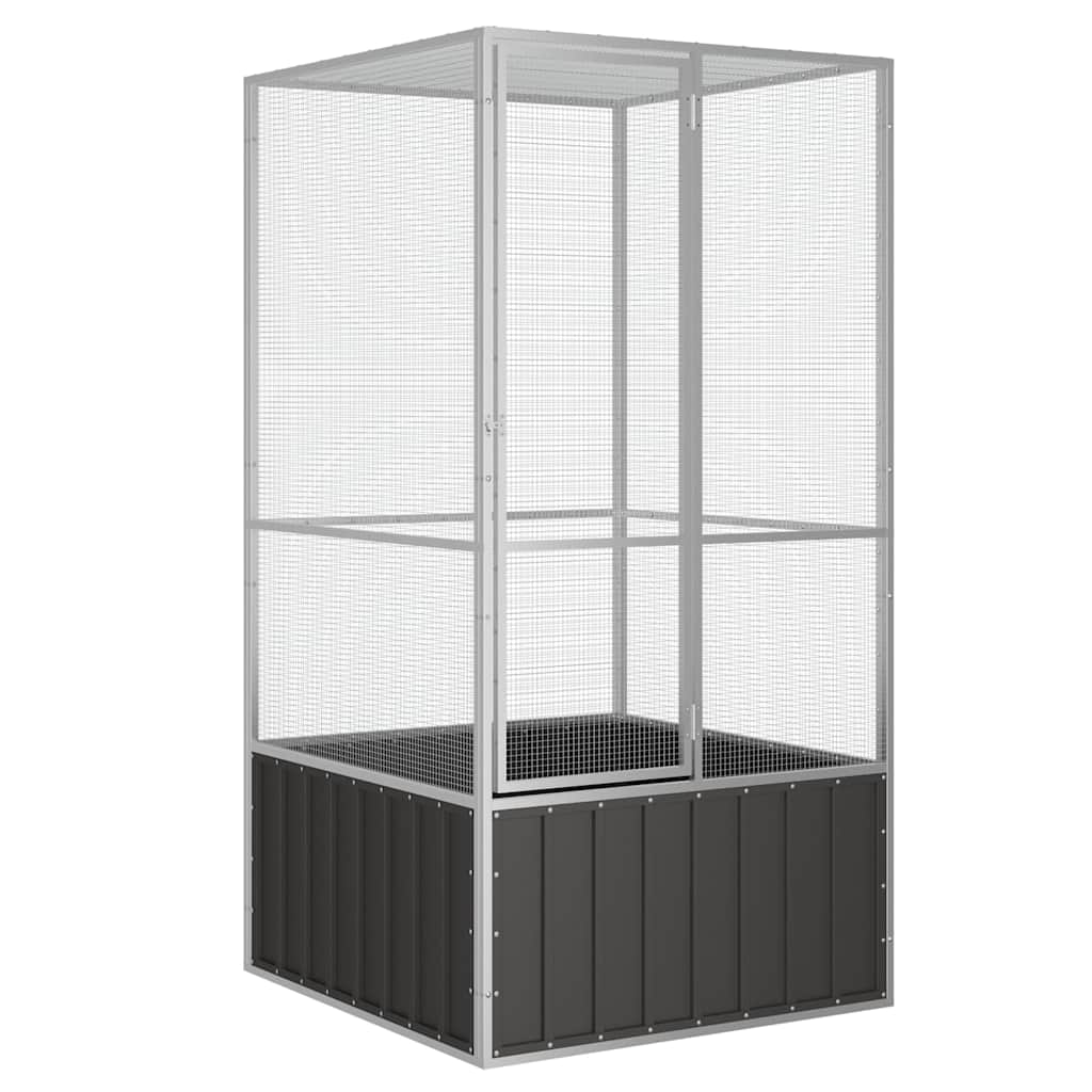 vidaXL Jaula de pájaros acero galvanizado antracita 111x107x211,5 cm