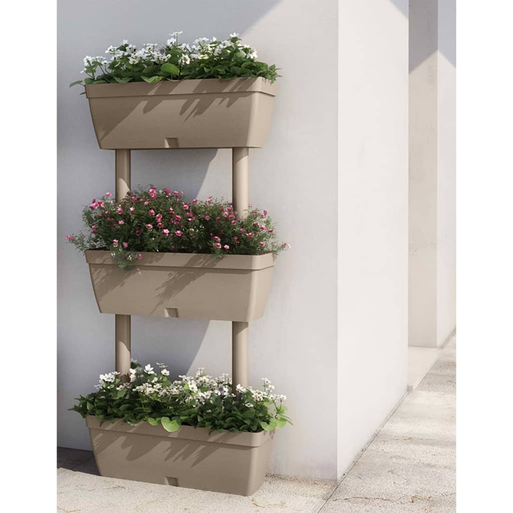 vidaXL Jardineras 6 unidades gris taupe 100 cm