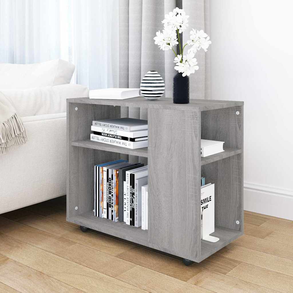 vidaXL Mesa auxiliar madera contrachapada gris Sonoma 70x35x60,5 cm