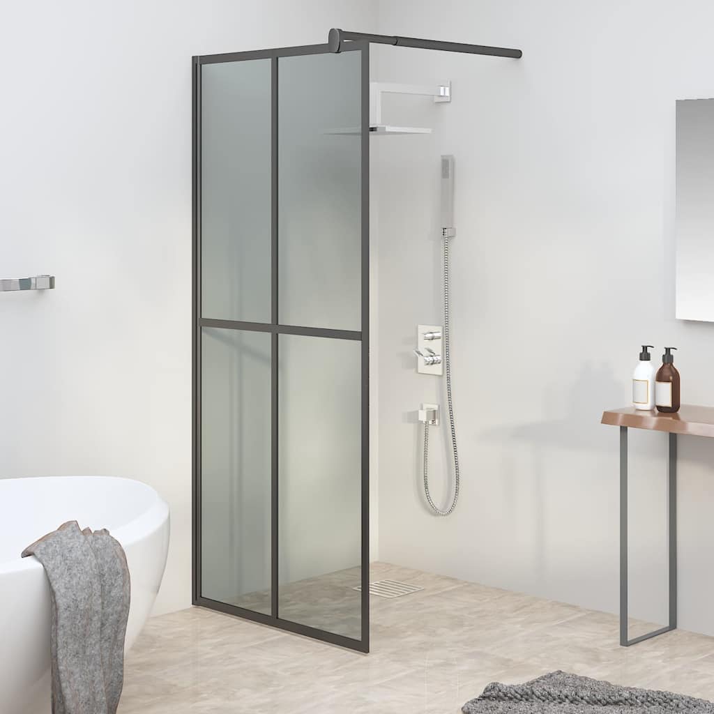 vidaXL Mampara de ducha accesible vidrio templado oscuro 80x195 cm