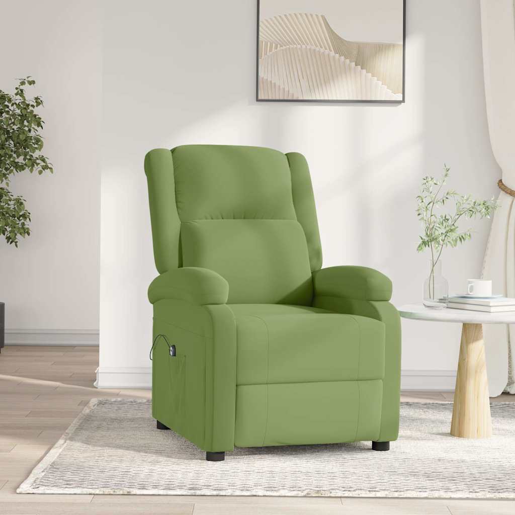 vidaXL Sillón reclinable eléctrico de terciopelo verde claro