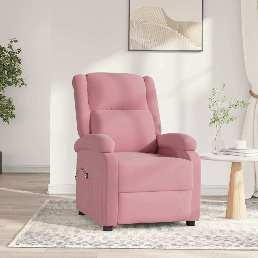 vidaXL Sillón reclinable eléctrico de terciopelo rosa