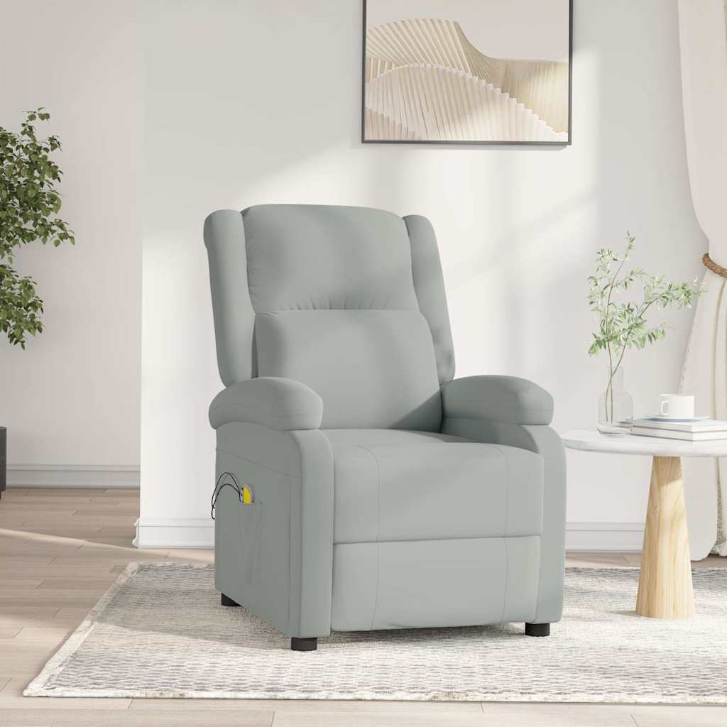 vidaXL Sillón de masaje eléctrico terciopelo gris claro
