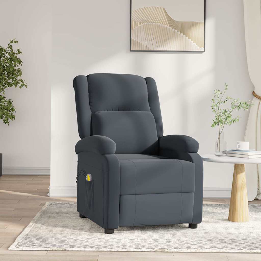 vidaXL Sillón de masaje eléctrico terciopelo gris oscuro