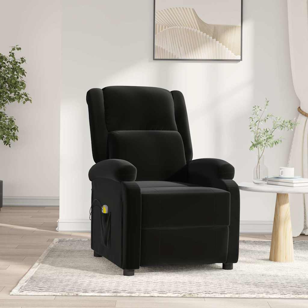 vidaXL Sillón de masaje eléctrico terciopelo negro