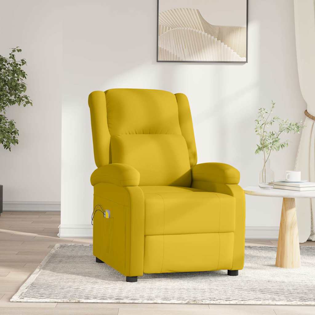vidaXL Sillón de masaje eléctrico terciopelo amarillo