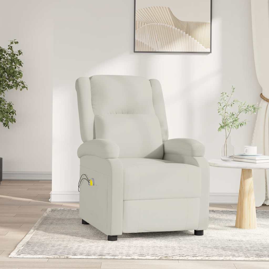vidaXL Sillón de masaje eléctrico terciopelo color crema