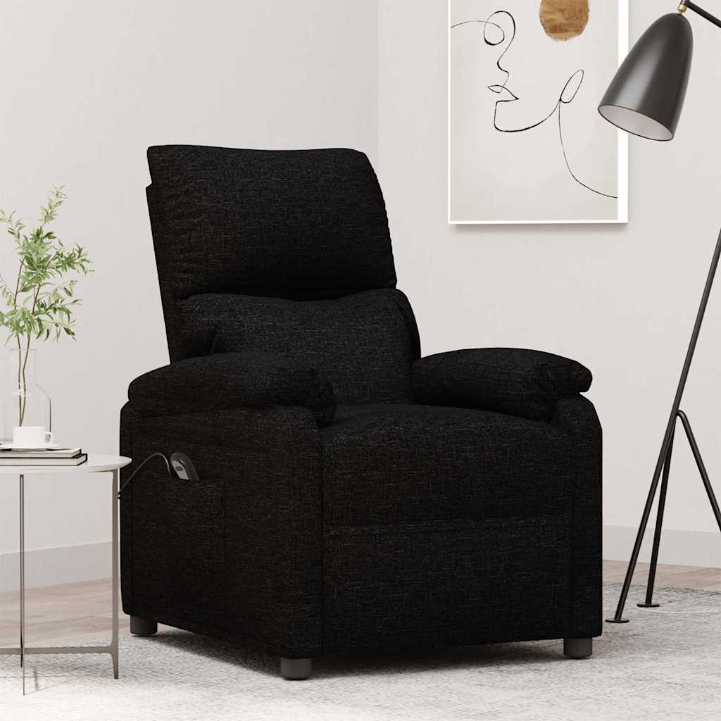 vidaXL Sillón reclinable eléctrico de tela negro