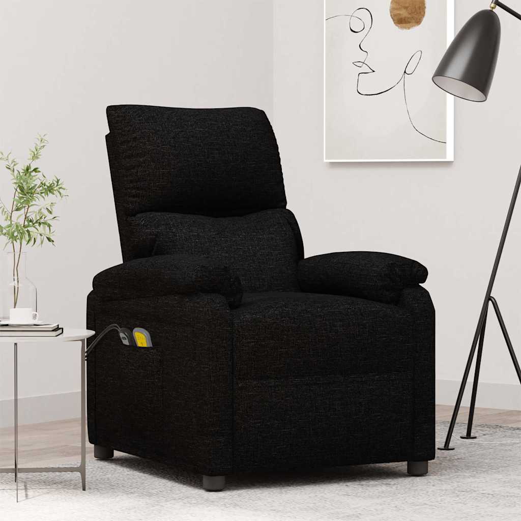 vidaXL Sillón de masaje eléctrico tela negro