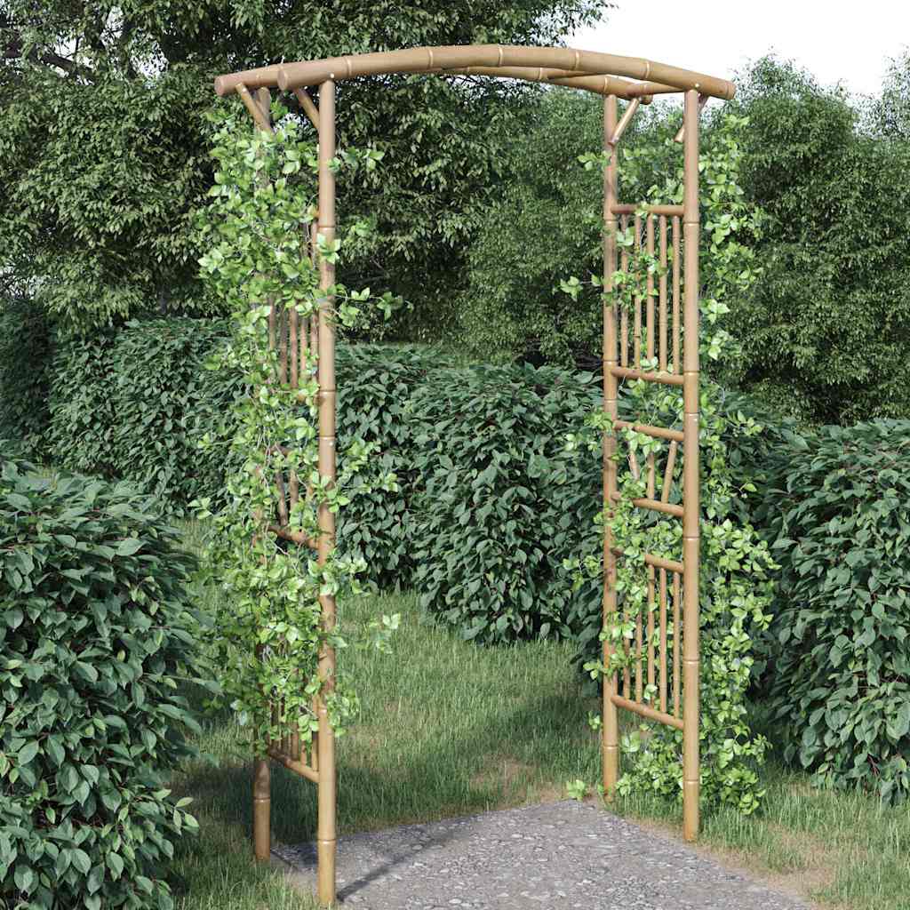 vidaXL Arco para rosas de bambú 118x40x187 cm