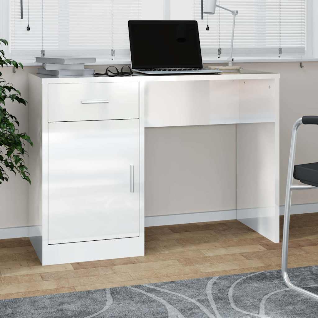 vidaXL Escritorio con cajón y armario contrachapada 100x40x73 cm