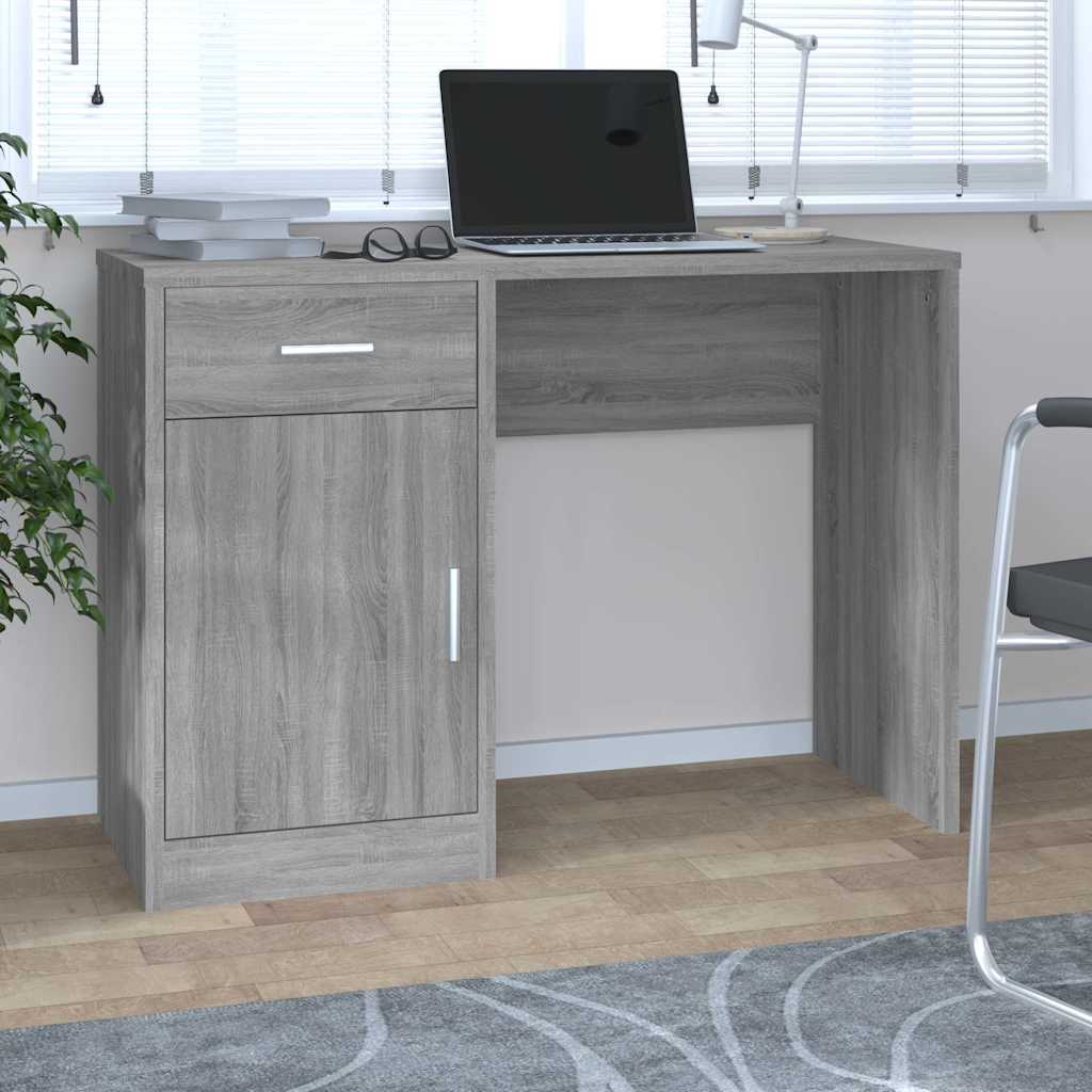 vidaXL Escritorio con cajón y armario contrachapada 100x40x73 cm