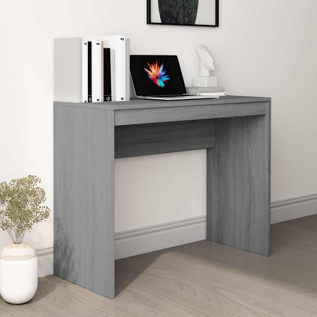 vidaXL Escritorio de madera contrachapada gris Sonoma 90x40x72 cm