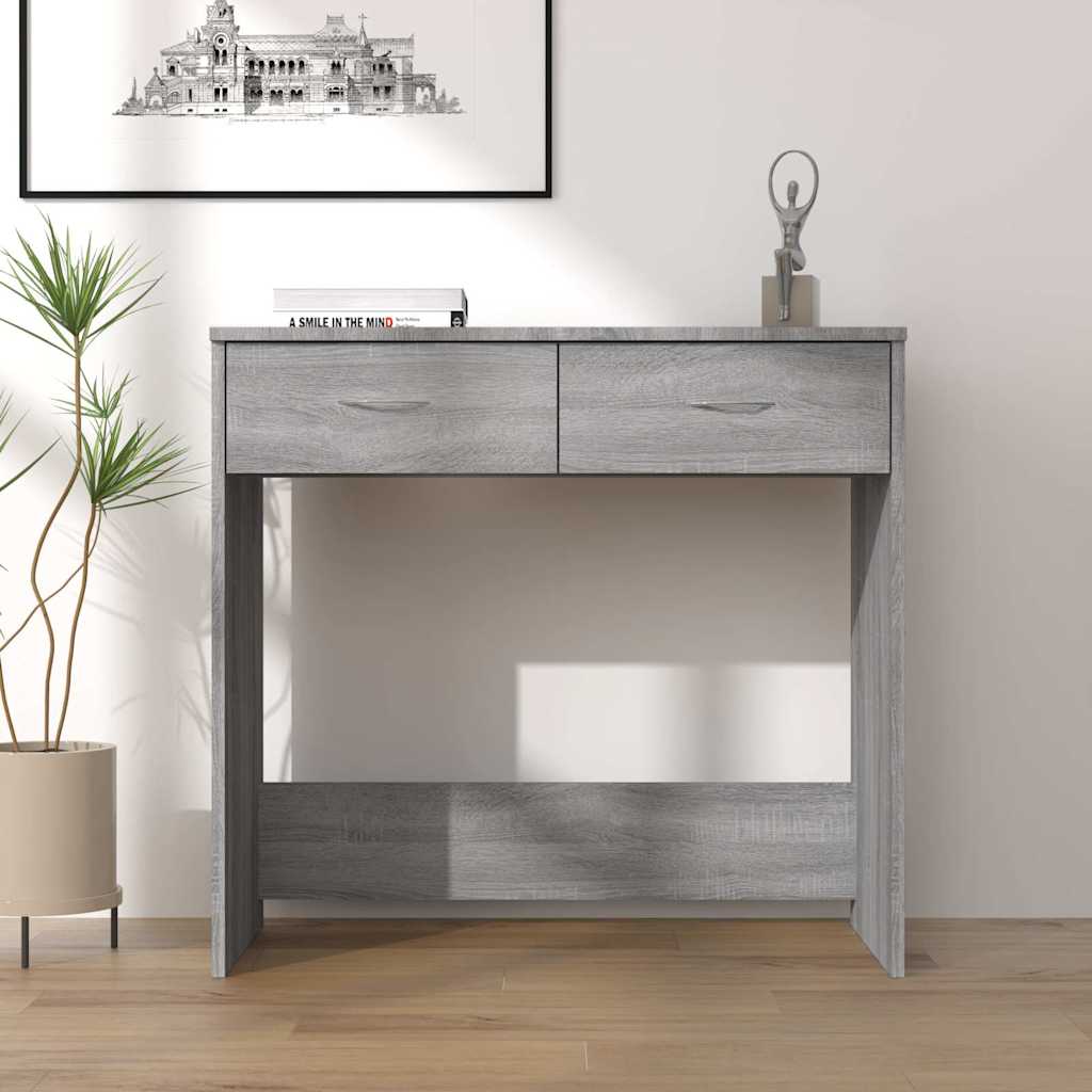 vidaXL Escritorio de madera contrachapada gris Sonoma 80x40x75 cm
