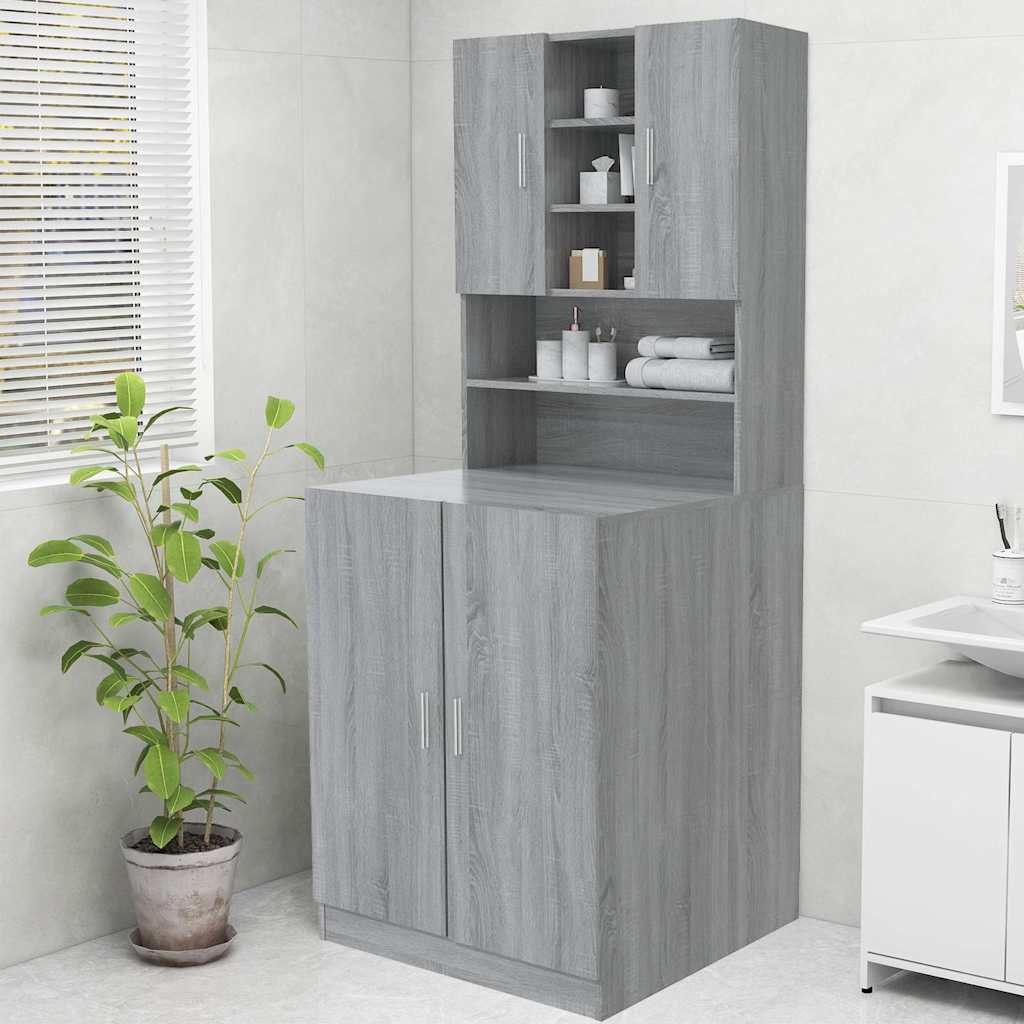 vidaXL Armario de lavadora gris sonoma 70,5x25,5x90 cm