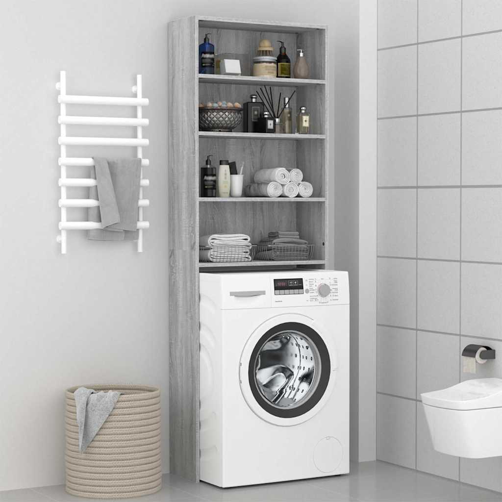 vidaXL Armario de lavadora gris Sonoma 64x24x190 cm