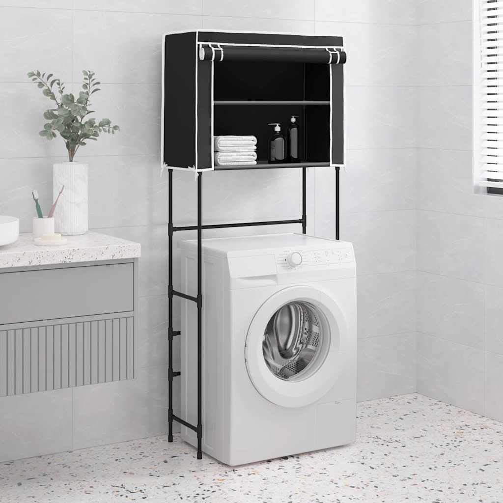 vidaXL Estantería 2 niveles lavadora hierro negro 71x29,5x170,5cm