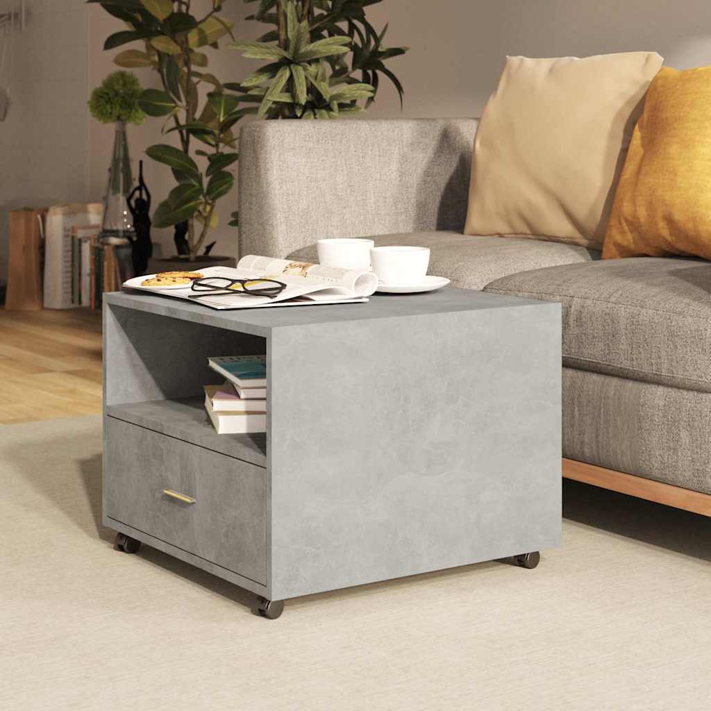 vidaXL Mesa de centro madera de ingeniería gris hormigón 55x55x40 cm