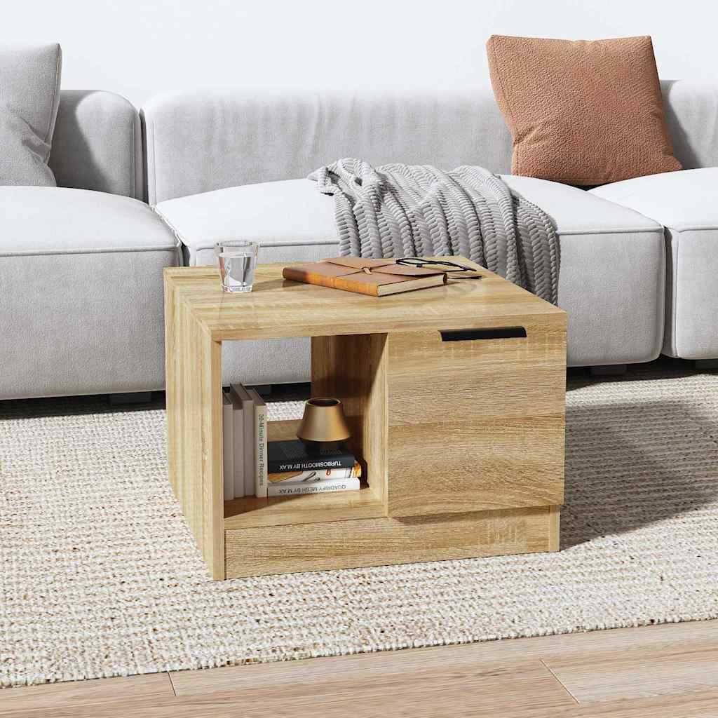 vidaXL Mesa de centro madera de ingeniería roble Sonoma 50x50x36 cm