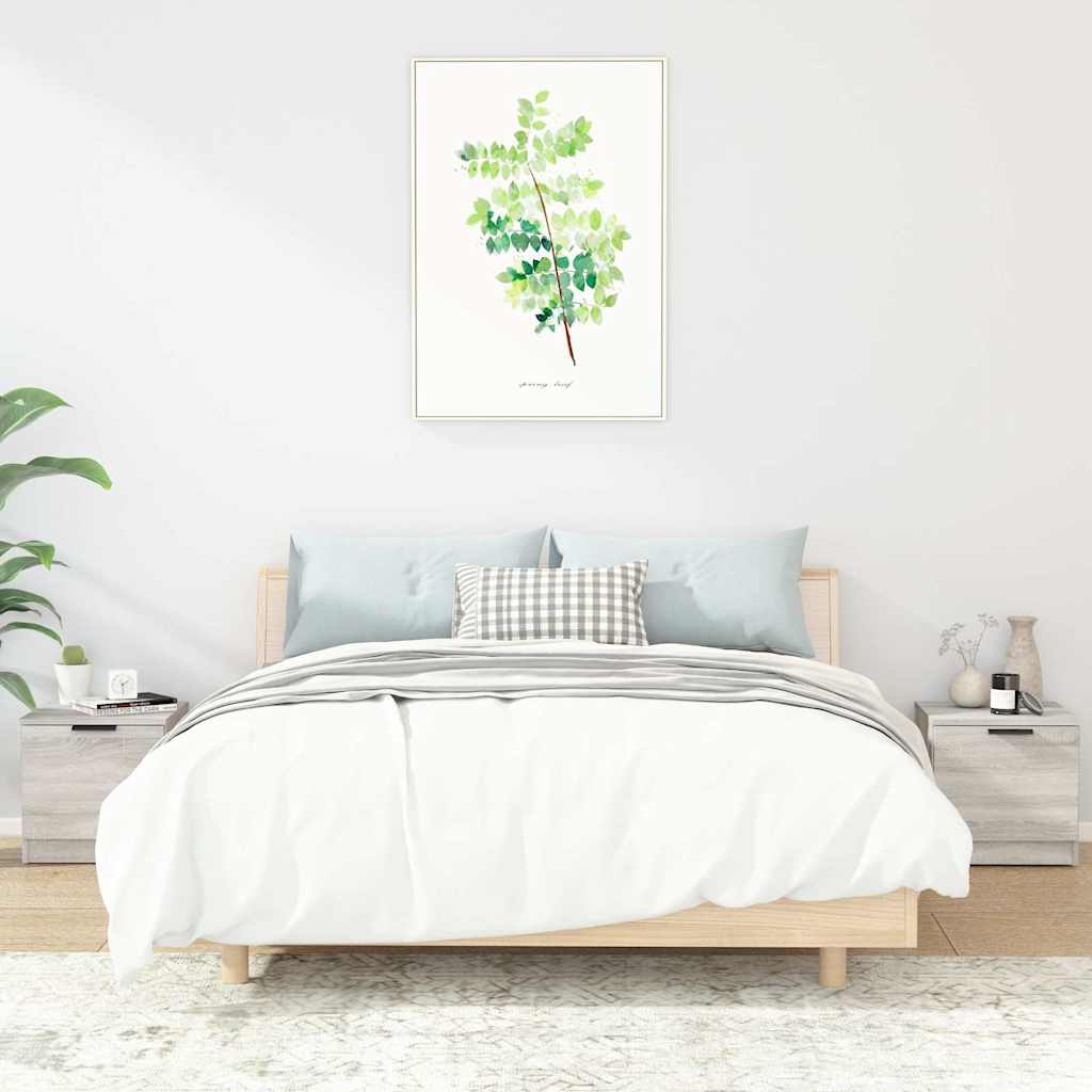 vidaXL Mesitas de noche 2 unidades color gris Sonoma 40x39x40 cm
